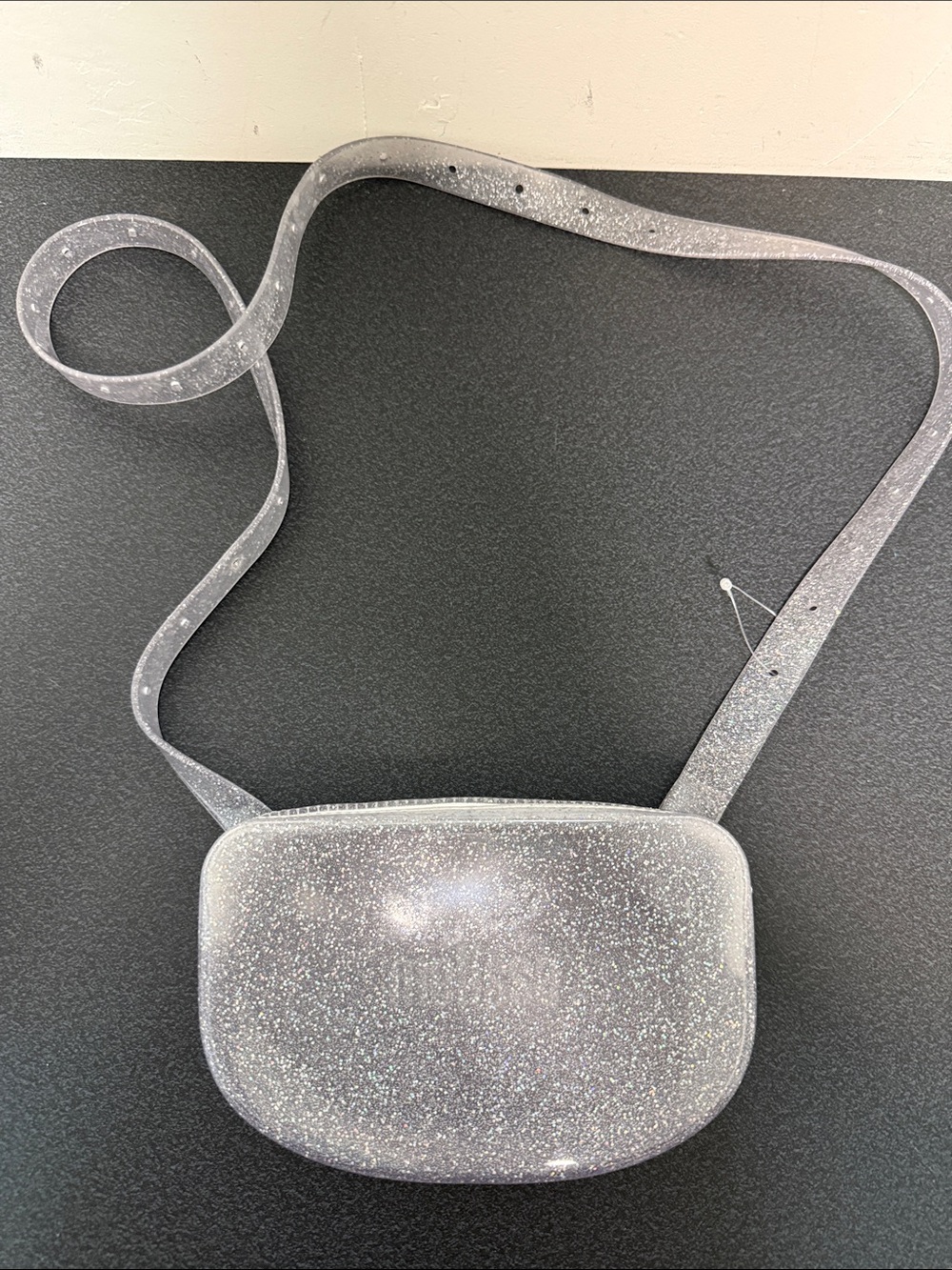 Clear Sparkle Crossbody Belt Bag - Transparent Silver